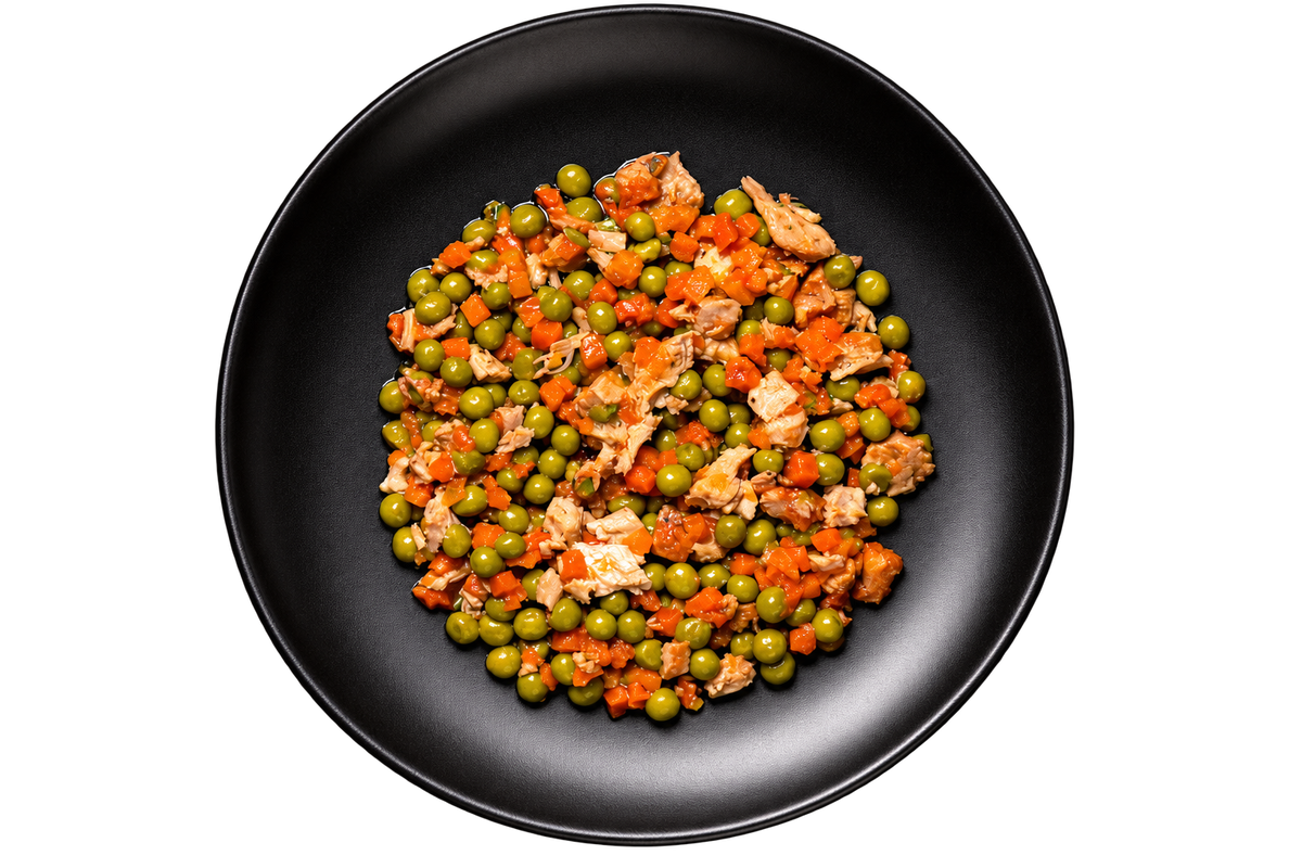 Pollo limone e rosmarino con Carote e Piselli