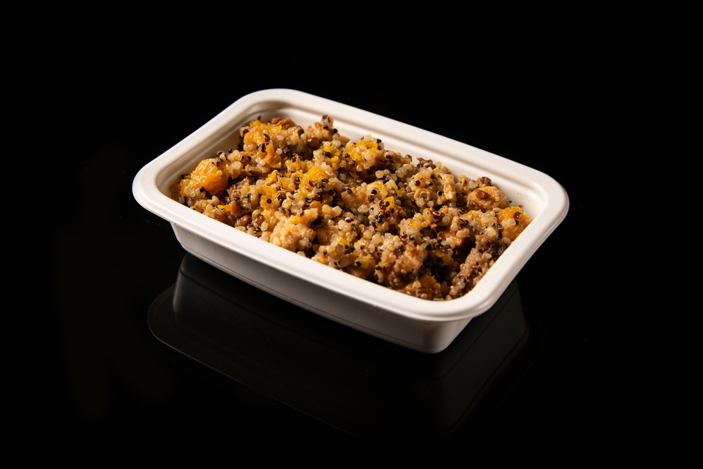 Quinoa con Zucca, Pollo e Lenticchie