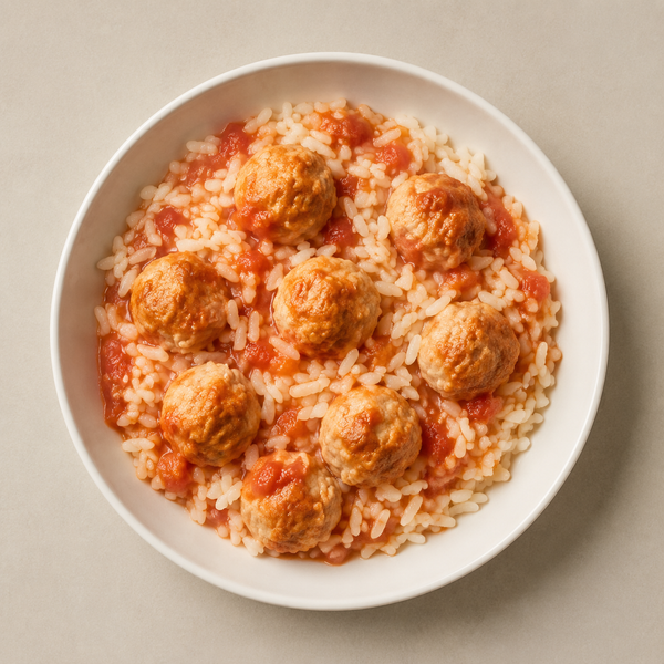 Riso con Polpette di Pollo